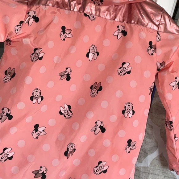 DISNEY MINNIE MOUSE EARS HOODED ROSE GOLD PINK RAINCOAT SIZE 4 - Picture 4 of 14
